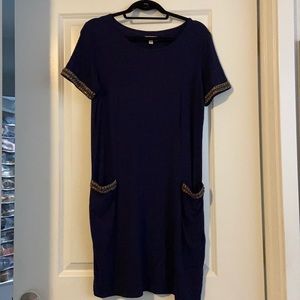 Navy Midi Dress perfect for work with sequence